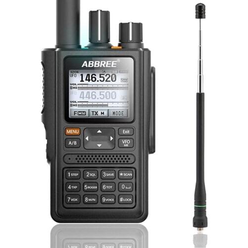ABBREE AR-F8 GPS location Sharing All Bands(136-520MHz) Frequency/CTCSS Detection Walkie Talkie add AR-775 Telescopic antenna