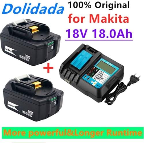 2021New BL1860 Rechargeable Battery 18V 18000mAh Lithium ion for Makita 18v Battery BL1840 BL1850 BL1830 BL1860B LXT 400+charger