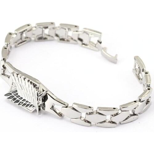 Anime Attack on Titan Bracelet Men Rotation Survey Corps Wings of Liberty Bangle Women Jewelry pulsera hombre Charm Bracelets