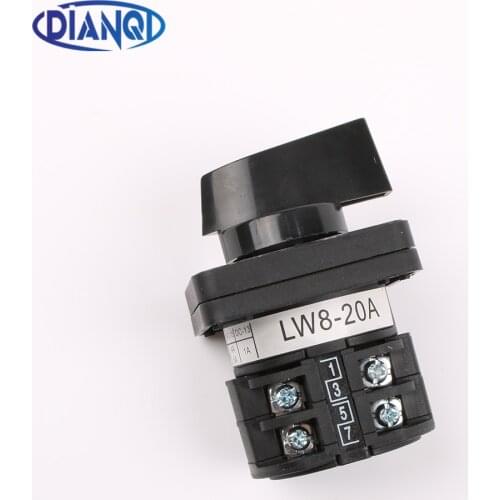 DIANQI lw8 changeover switch lw8-20/2 20a 380v Universal Changeover combination switch 3 position 2 knots black colour