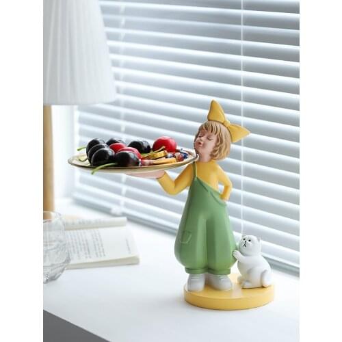 Home Decor Porch Wine Cabinet Key Storage Tray Home Living Room Accessories Decoration Modern Resin Sculptures Ornaments Gifts