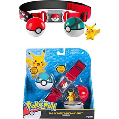 TAKARA TOMY Pokemon Go Anime Charizard Pikachu Figurine Pokemon Clip N GO Carry Poke Ball Belt Set PVC Action Figure Toys