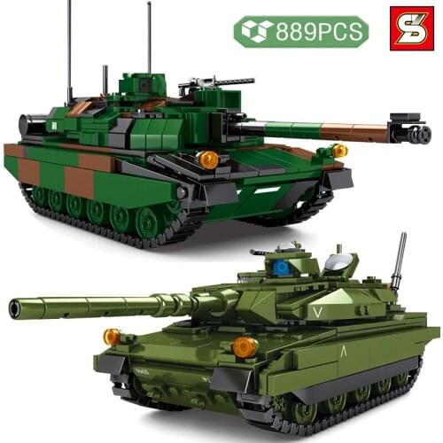 SY BLOCK Technical Diy Military Fight Creative Tank Brick Model Building Blocks Childrens Educational Bricks Toys Gift for Boys