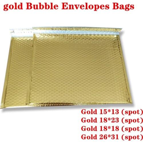 3 sizes gold Bubble Envelopes Bags Mailers Padded Shipping Envelope With Bubble Mailing Bag Business Supplies 20pcs/lot