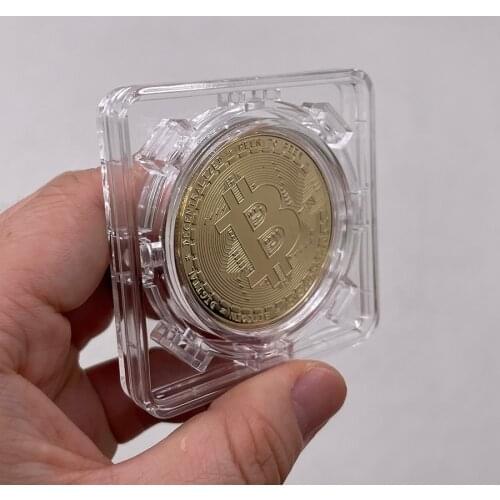 CO19 Beautiful Bitcoin BTC COIN Digital Money Crypto Coin in a Rotary Case For Great Gift