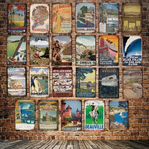 [ Mike86 ] France DREUX NEW YORK LINE Travel Holiday Metal Sign Retro Iron Painting Playmouth Holiday Poster 20*30 CM LT-1846