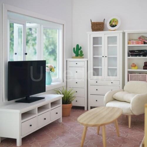 1/6 Scale or 1/12 Scale Dollhouse Miniature Television Mini TV Cabinet Bench for Blyth Barbies Doll House Furniture Accessories