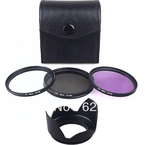 100% GUARANTEE FILTER KIT+LENS HOOD 62mm CPL UV FLD for NIKON CANON SONY PANASONIC OLYMPUS FUJI
