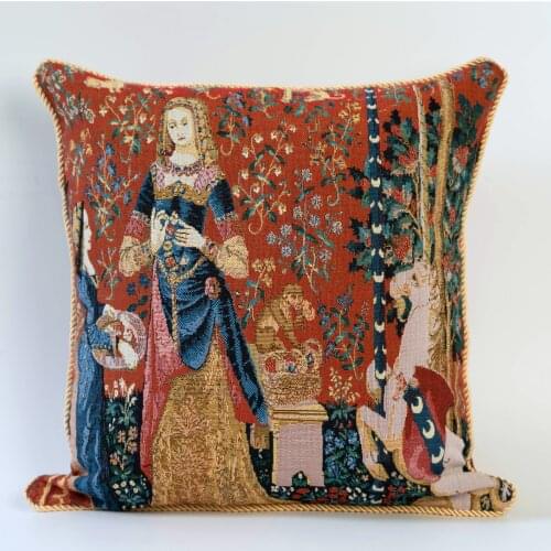 New Belgian Jacquard Cushion Cover 100% Cotton Double Sides Luxury Sofa Car Waist Classic Home Decorative Pillowcase 45*45cm