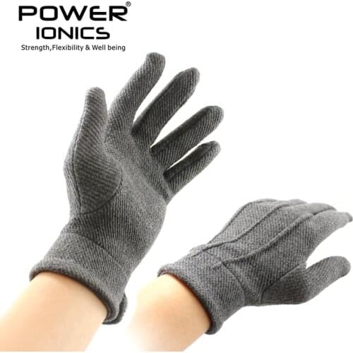 New Power Ionics 1pair Men Women Magnetic Fiber Breathable Arthritis Gray Gloves Improve Blood Circulation