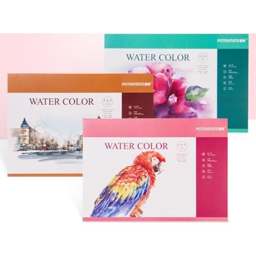 Newest 300g/m2 Professional 100% Wood Pulp Watercolor Paper 16Sheets Hand Painted Water-Soluble Paint Book Art Supplies