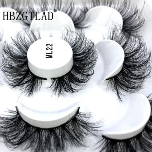 NEW 5 Pairs 10-25mm Fake Eyelashes 100% Mink Eyelashes Mink Lashes Natural Dramatic Volume Eyelashes Extension False Eyelashes