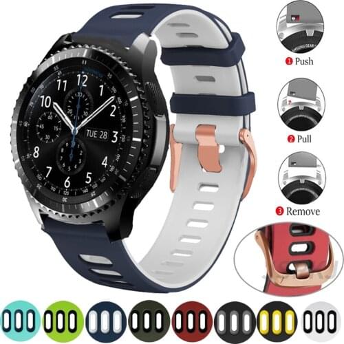 For Samsung Gear S3 Frontier Classic Strap Sport Bracelet Silicone Watchband Galaxy Watch 46/3 45mm 22mm Watch Strap Accessories