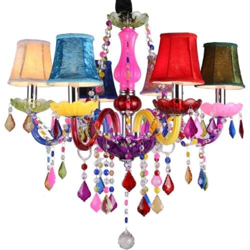 Romantic Cafe Chandelier Color KTV Bar Crystal Chandelier Lighting Clothing Store Beauty Salon Girl Bedroom Crystal Chandelier