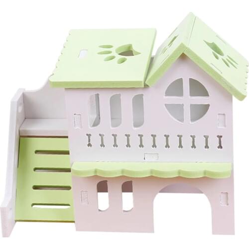 Cute Hamster Cage House Double Layers Funny Hamster Climbing House Hamster Plastic Hideout For Small Pet Sleeping Nest