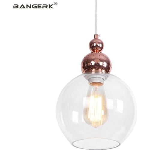 Nordic Modern Pendant Light LED Edison E27 Loft Decor Glass Ball Hanging Lamp Dining Room Bedroom Bar Home Lighting Droplight
