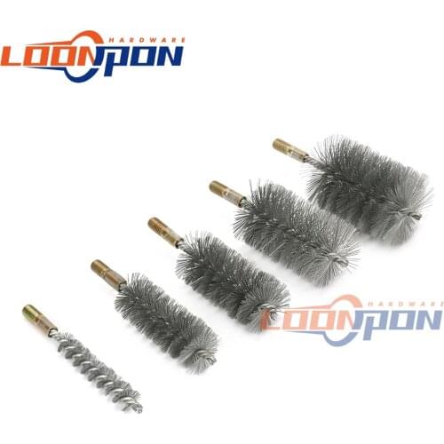 18/22/25/32/40/50/65/75mm Steel Wire Brush Tube Pipe Cleaning Brush Great for Cleaning and Rust Removal Diameter 1Pc