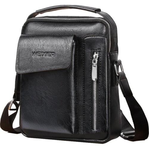 OCEHNUU Retro PU Leather Shoulder Bag Man High Quality Small Messenger Business Bag Men Crossbody Bag Male Black Handbags Zipper