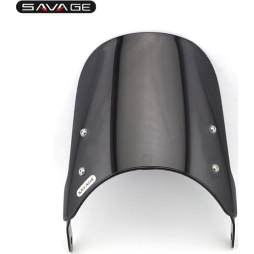 Universal Windshield for 7" Round Headlights Motorcycle Windscreen Pare-brise Motorbike Wind Deflectors Smoke
