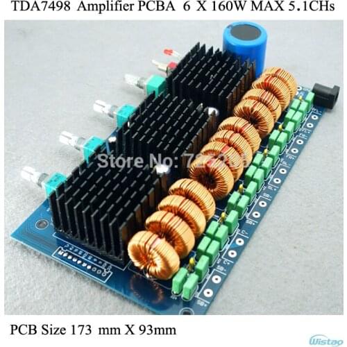 Amplifier PCBA for 6 X 160W (MAX) HIFI Digital Class D TDA7498E Home Amplifier Car Amp Audio 5.1 CHs DIY Free Shipping