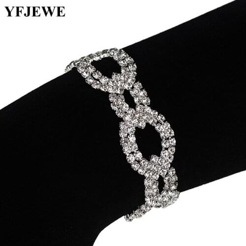 YFJEWE Top Selling New Fashion Bracelets & Bangles Women Crystal Bracelets Circles Clasp Bangles Jewelry Wholesale B203