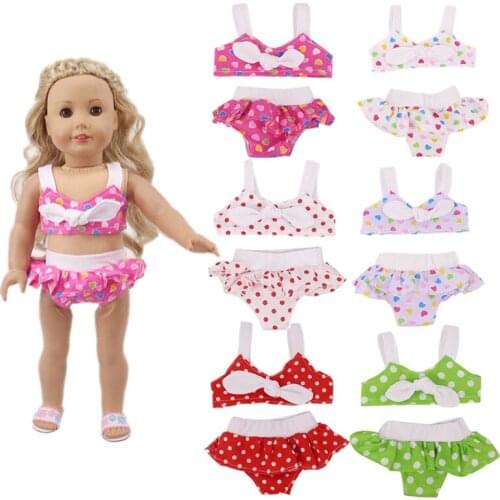 Doll Swimsuit 6 Styles Sexy 2pcs/set=Tops + Brief Fit 18 Inch American&43Cm Born Baby Doll Our Generation Christmas Girls Gifts