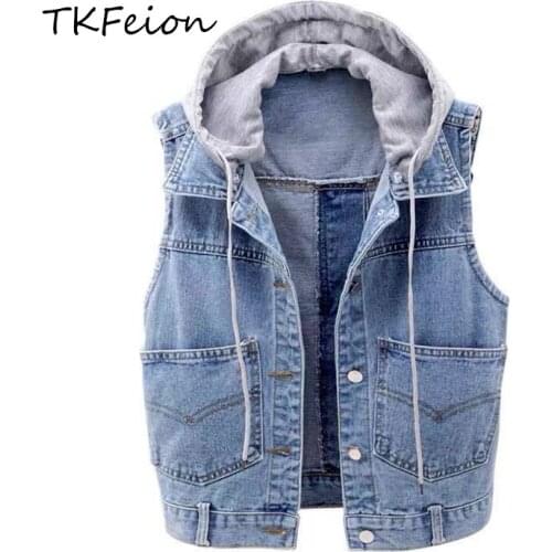 Women Denim Coats Vests Streetwear Spring Autumn Fashion Ladies Cowgirl Short Style Plus Size 4XL 5XL Female Jean Waistcoat
