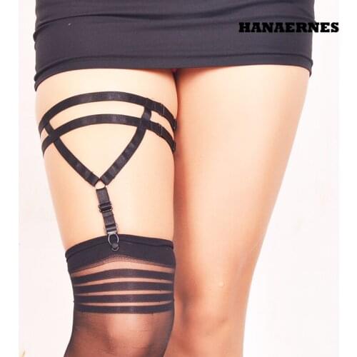 Punk Women Sexy Garter Belt Lingerie Polyester Punk Elastic Harness Suspender Strap Leg Stockings Garters Girl Thigh Harness