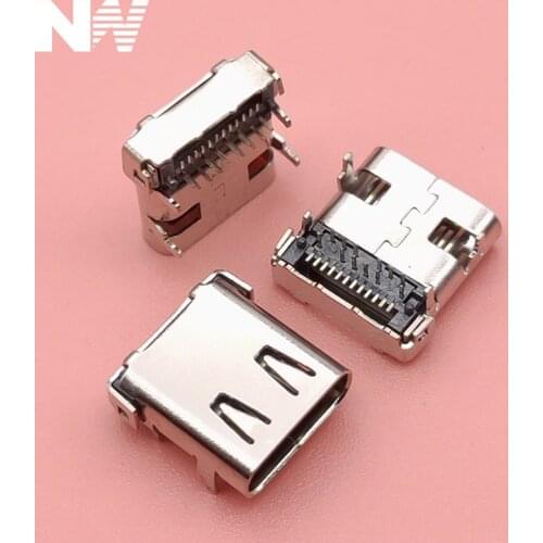 10Pcs/Lot Micro Usb Jack 3.1 Type-C Female Connector For Mobile Phone Charging Port Charging Socket Four Feet Plug