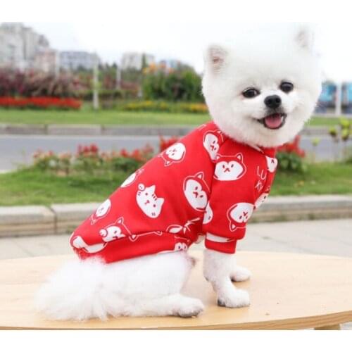 12 Style Cartoon Print Pet Clothes Cute Pet Apparel Supplies for Dogs Cats Vest Leisure Sweatshirt Puppy Pullover
