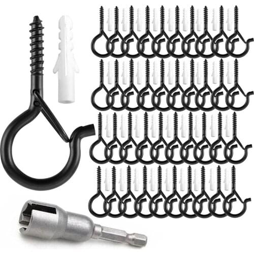 40 Pack Christmas Lights Hanger Hooks Eye Hooks Screw Christmas Rope Light Clips For Outdoor Light String Party Lights