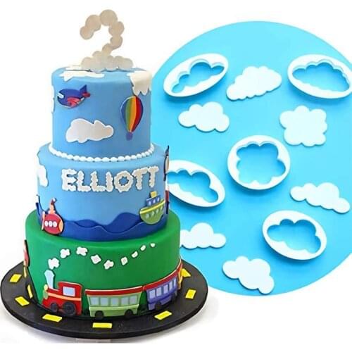 Set of 5 Fluffy Fondant Cloud Cutter Gum Paste Cutter Cookie Cake Mold Fondant Cutter Sugar Craft Fondant Decorating Tools