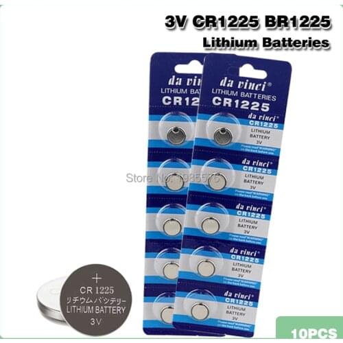 10pieces 3 V CR1225 Coin Batteries LM1225 BR1225 ECR1225 KCR1225 For Electronic Instrument Remote Control Electronic Scale