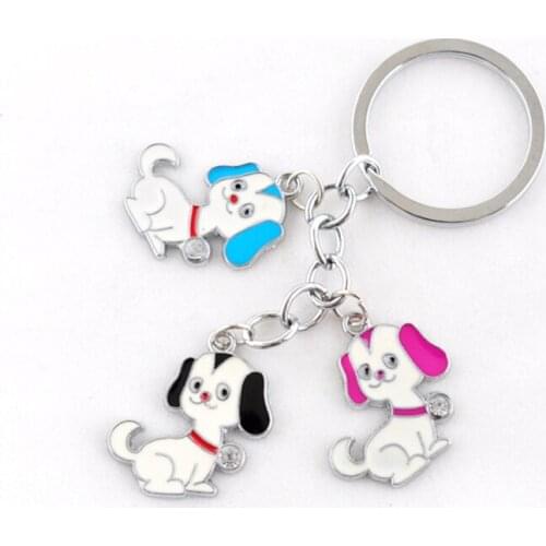 FREE SHIPPING by FEDEX 100pcs/lot 2015 New Wholesale Metal Zinc Alloy Puppy Keychains Keyrings for Promotion