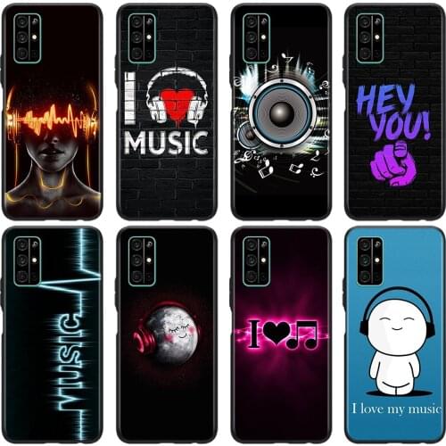 Cool I Love Music Soft TPU Cover For Honor 9 10 X10 9A 9C 9S 9N 10i 10X 9X Lite Pro 5G Phone Case Shell