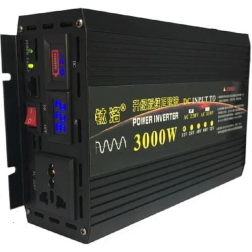 Pure sine wave inverter 3000W new DC 12V 24V 48V to 220V car solar power inverter