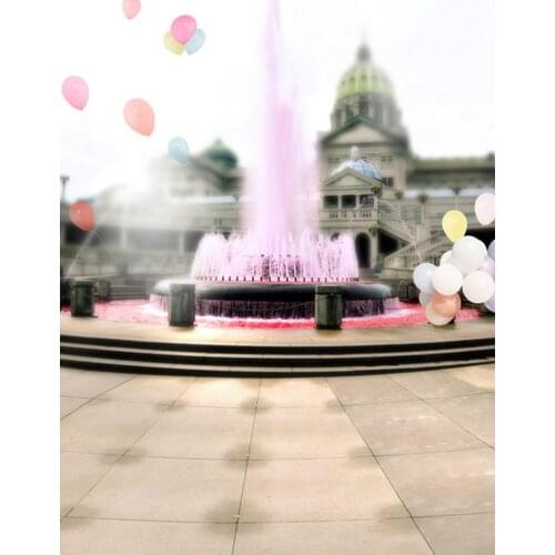 Fountain Balloon Castle Photography Backdrops Photo Props Studio Background 5x7ft