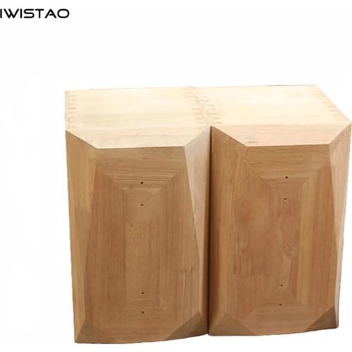 IWISTAO HIFI 2 Way Bookshelf Solid Wood Empty Speaker Cabinet 5 Inch 1 Pair Diamond 9.6 L Cut Corner for Tube Amplifier