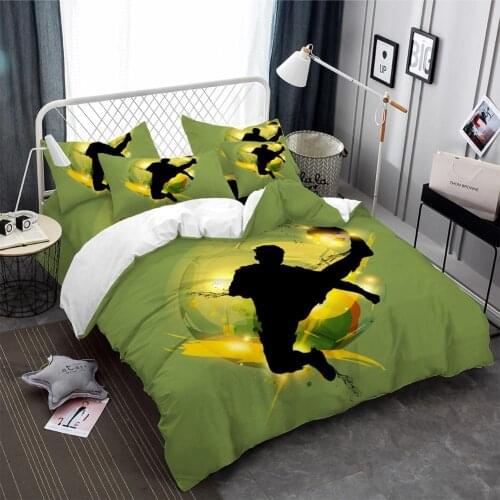 Play Football Bedding Sets 3D Print Modern Sports Pattern Duvet Cover Green Background Bed Cover Sets Home Bed Quilt Cover