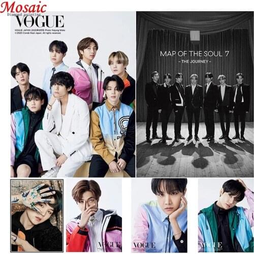 Kpop Bangtan Boys Vogue Poster Idol Full square/Round Diamond embroidery"diamond Painting Cross Stitch Rhinestone Of picture