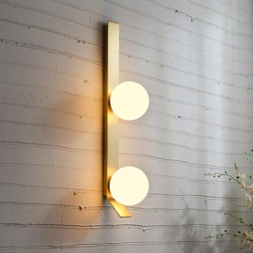 Creative Copper Sconce Wall Light Fixture Decoration Glass Ball Wall Lamp Home Indoor Modern Wall Lighting Bedroom/living Room