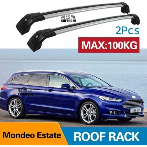 2Pcs Roof bars For FORD Mondeo Estate (Mk. V), 2015+ 2019 2018 Aluminum Alloy Side Bars Cross Rails Roof Rack Luggage