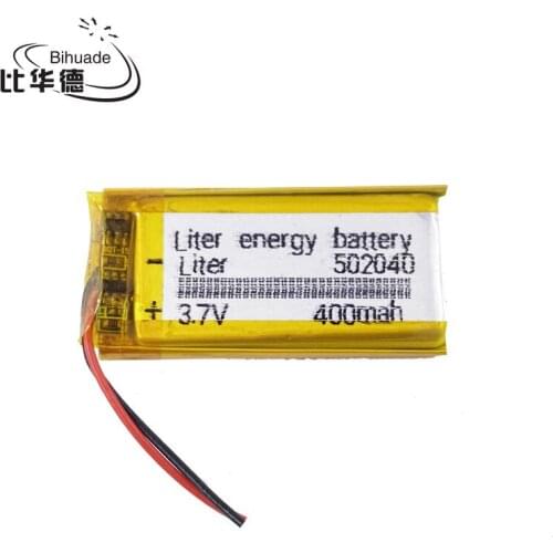 3.7V 400mAh 502040 Lithium Polymer LiPo Rechargeable Battery ion cells For Mp3 Mp4 Mp5 DIY PAD E-book bluetooth headset