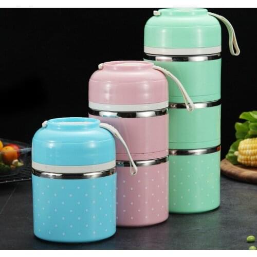Cute Japanese Lunch Box For Kids Portable Outdoor Stainless Steel Bento Box Leak-Proof Food Container Kitchen Food Box