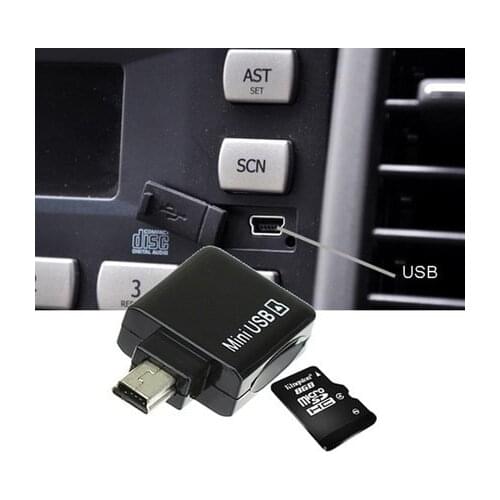 Mini USB 5pin OTG Flash Drive Host Micro SD TF Card Reader Adapter Cable for Car USB MP3 music player