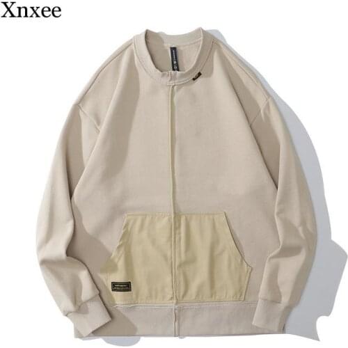 2021 Spring Trend Thin Round Neck Sweatshirt Men European American High Street Loose Simple Pullover Bottoming Shirt Tide