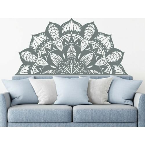 Half Mandala Flower Wall Decal Living Room Headboard Decoration Vinyl Sticker Removable Bohemian Style Home Decor Wallpaper Z502