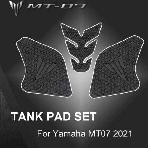 NEW Black For Yamaha MT-07 MT07 MT 07 Side Fuel Tank Pads Protector Stickers Decal Gas Knee Grip Traction Pad Side Sticker 2021