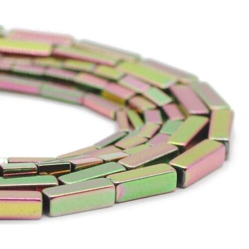 Rectangle Cuboid Square New Green 4/6/9MM Hematite Natural Stone Spacer Loose Beads For Jewelry Making DIY Bracelet Accessories