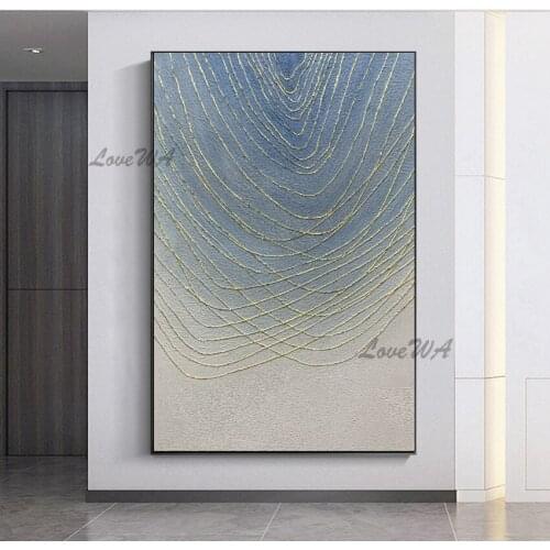 New Arrival Simple Abstract 100% Handpainted Painting Full Golden Texture Modern Oil Painting On Canvas Home Decoration Unframe